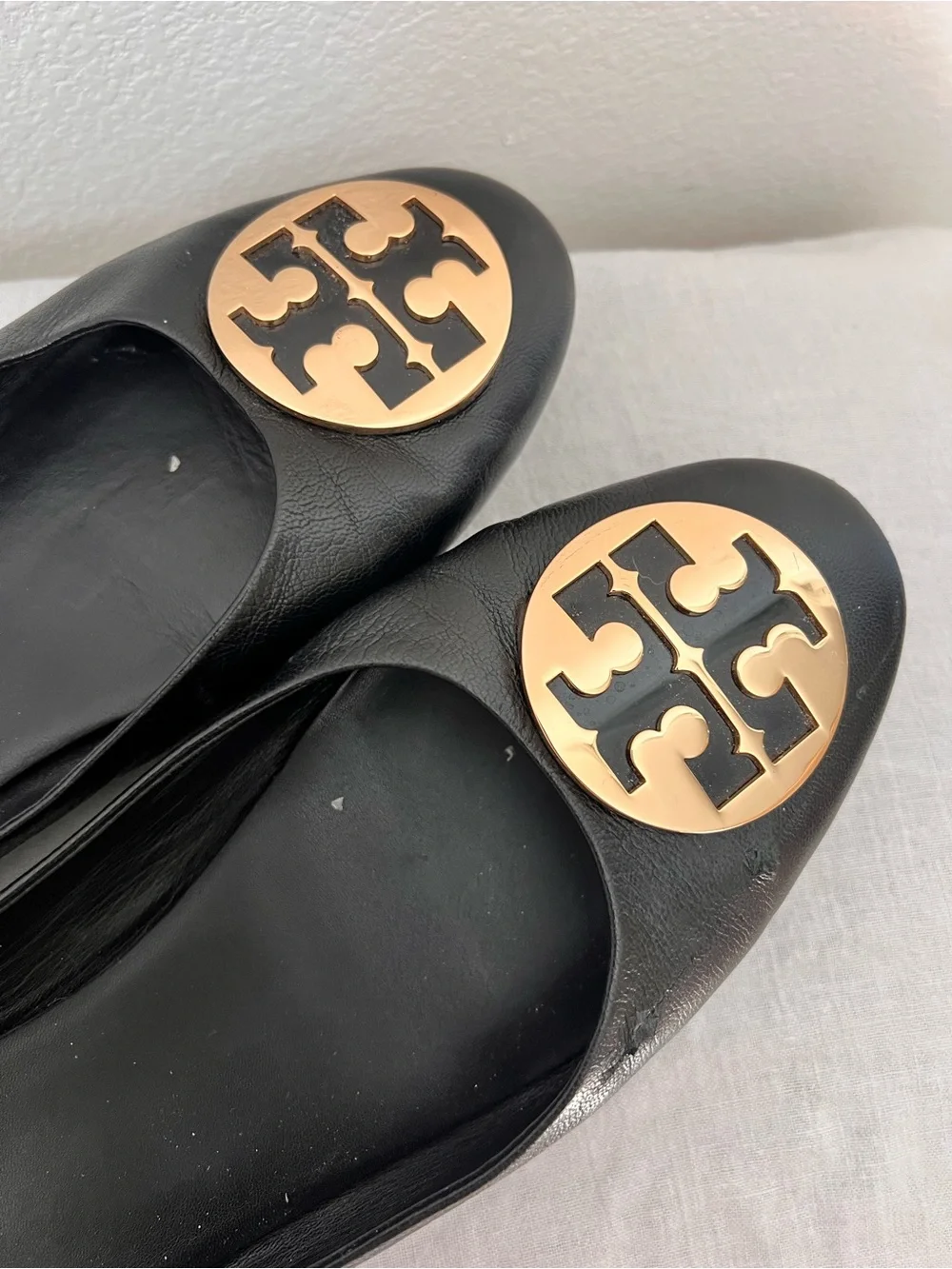 Tory Burch Claire Ballet Flats Women’s Size 9 Black Leather Slip-On Shoes